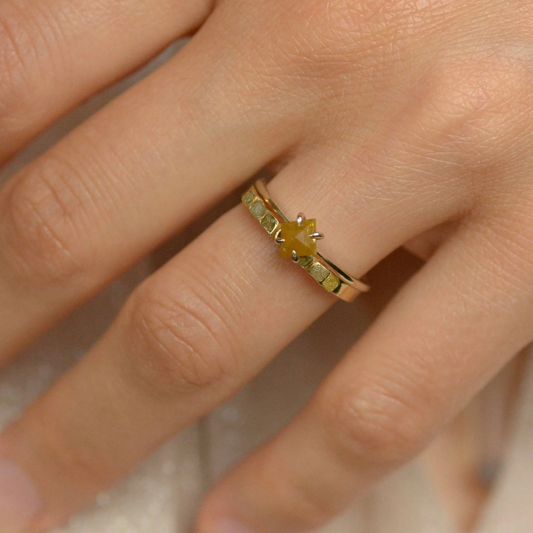 Yellow diamond ring set