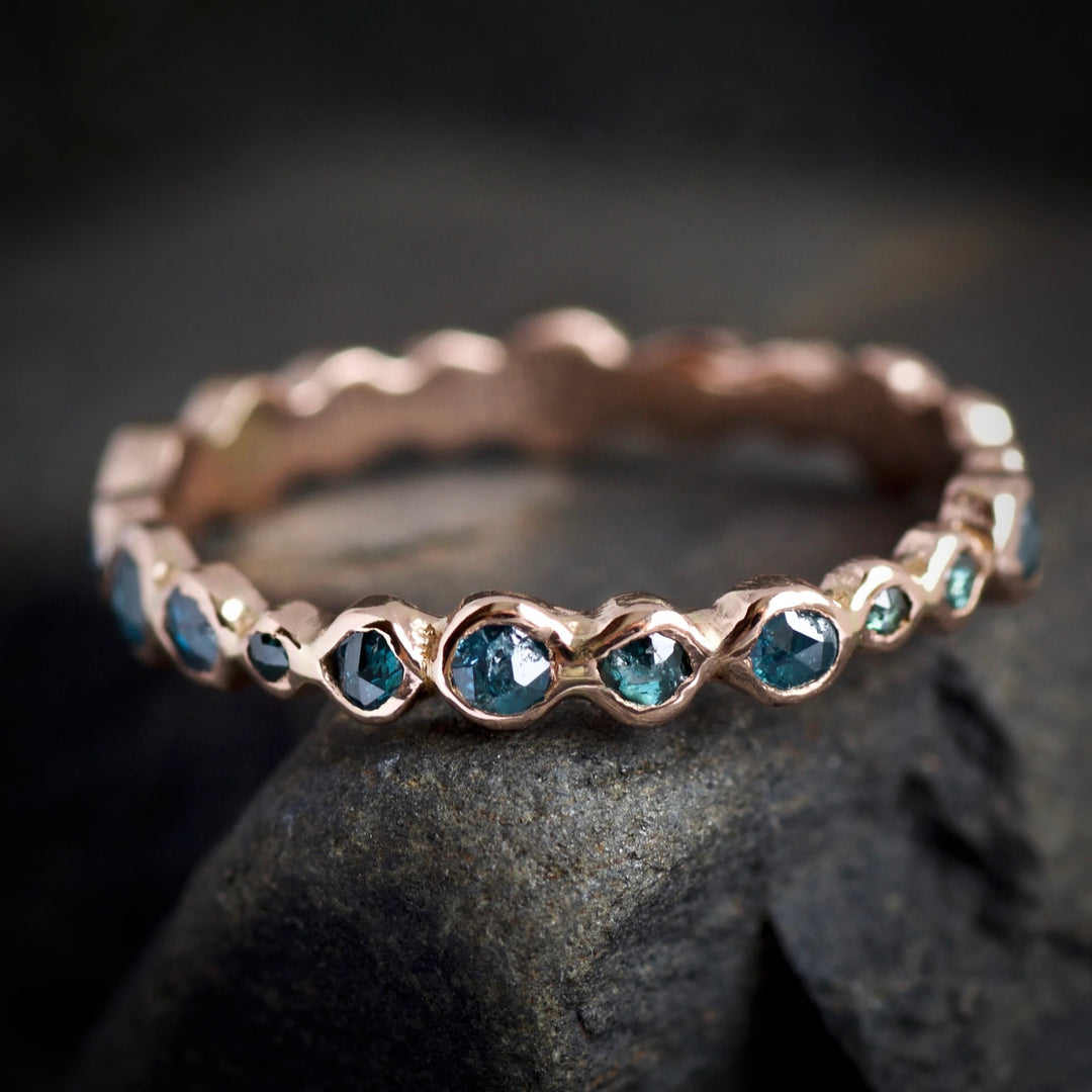 Eternity blue diamond ring