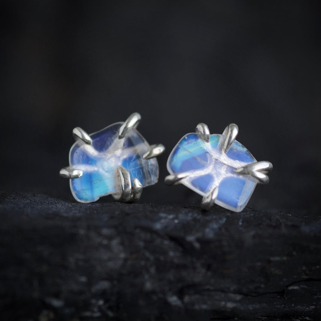 Rainbow moonstone earrings