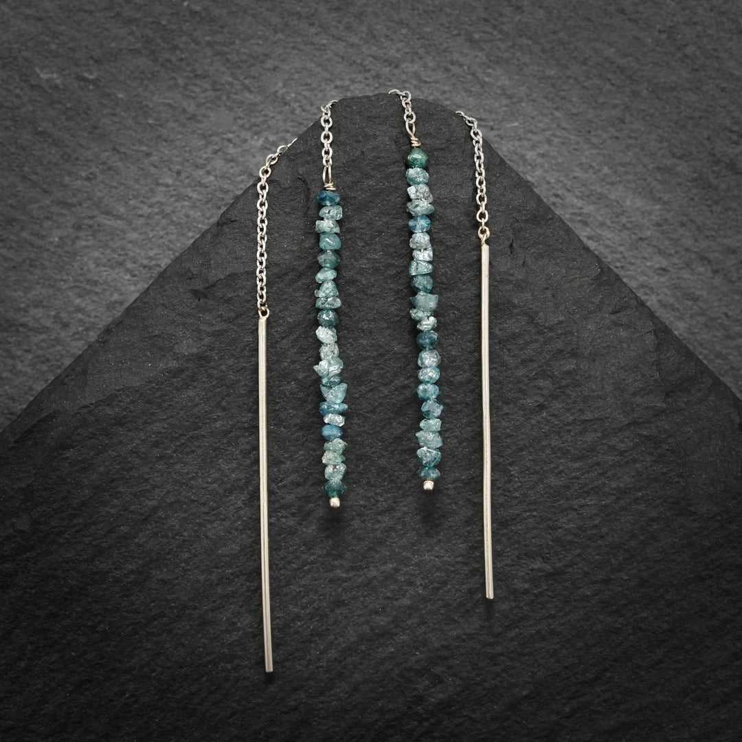 Blue Diamond Earrings
