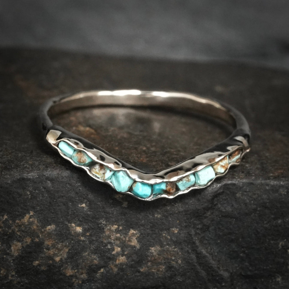 Raw Turquoise Wave Ring.