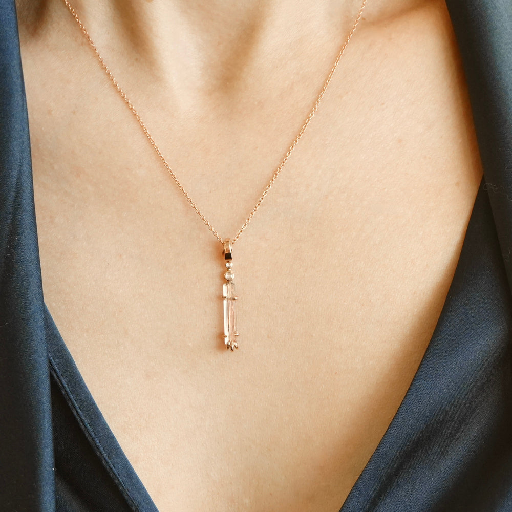 RTS 14k Rose Gold Tourmaline Necklace
