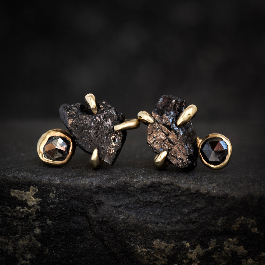 Black Diamond Stud Earrings