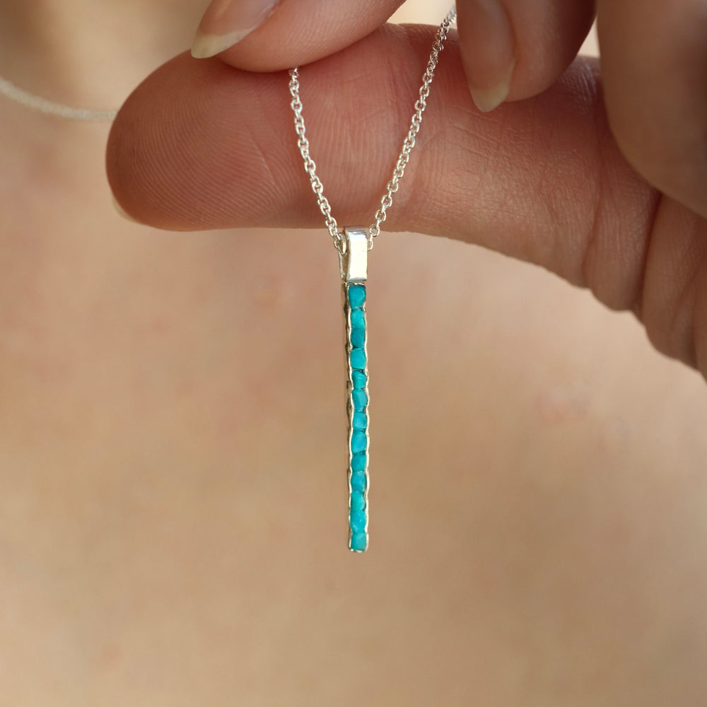 Raw Sleeping Beauty Turquoise Necklace