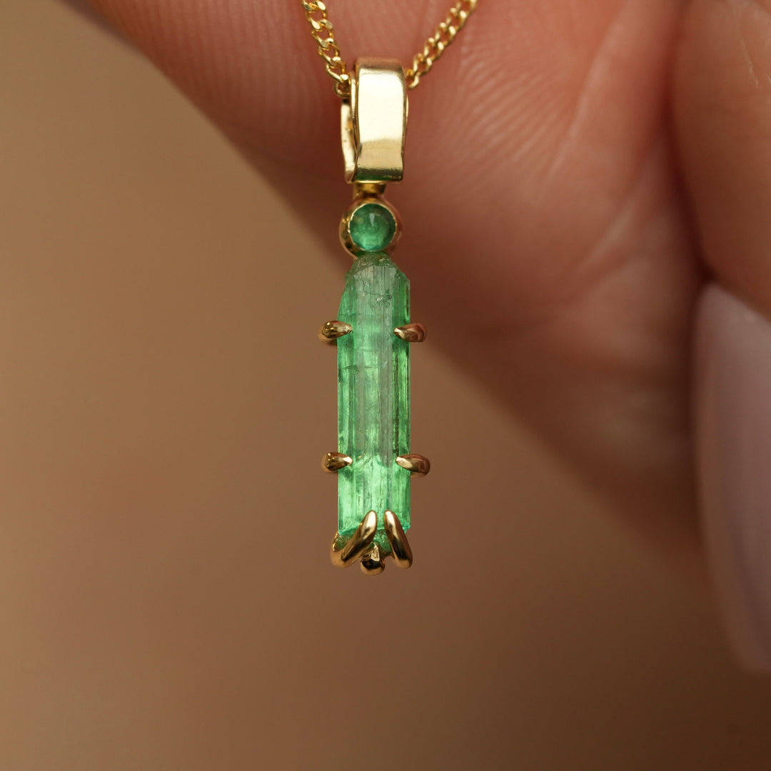 RTS 14k Yellow Gold Emerald Necklace