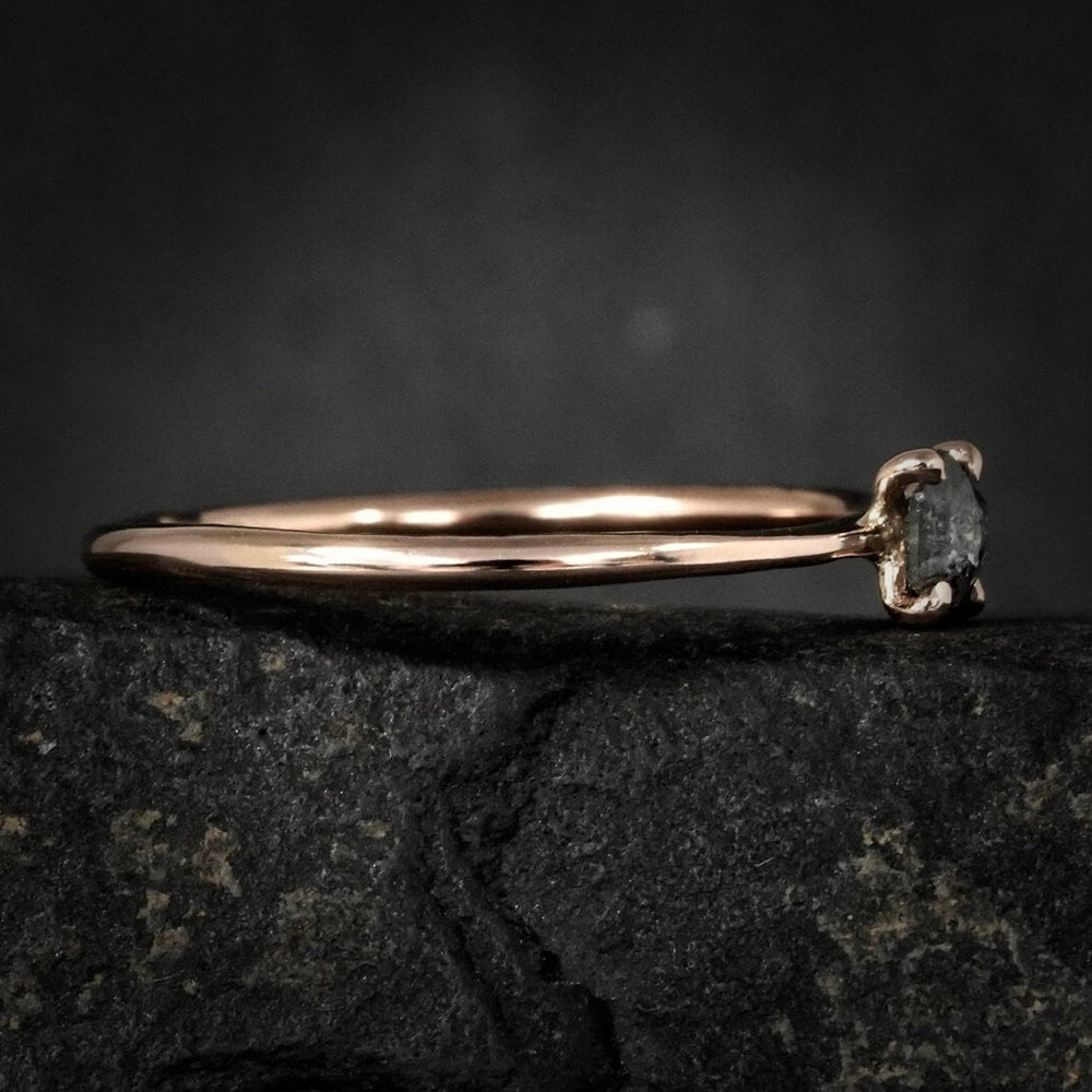 Black Diamond Engagement Ring