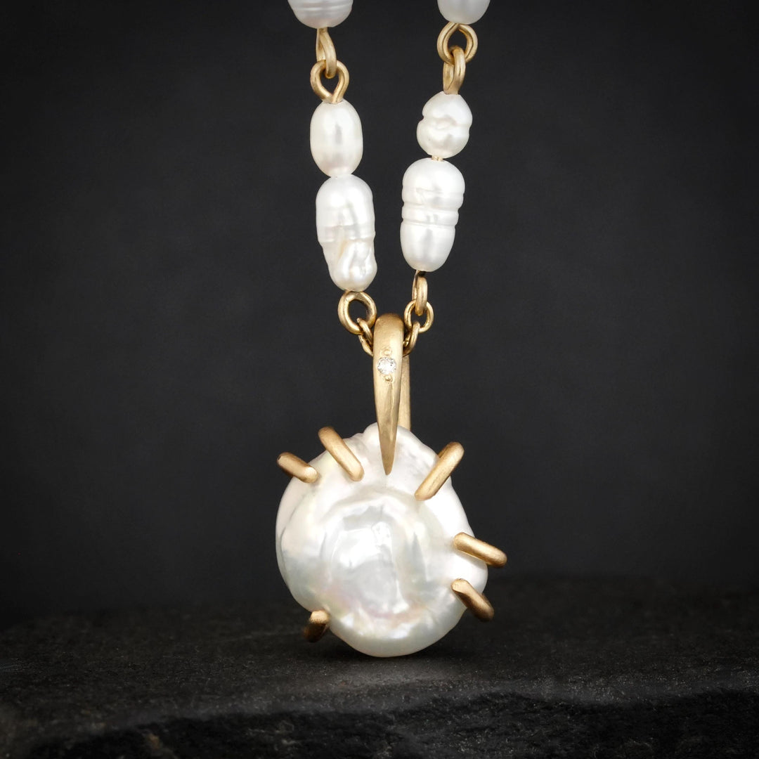 RTS 14k Yellow Gold Pearl Necklace