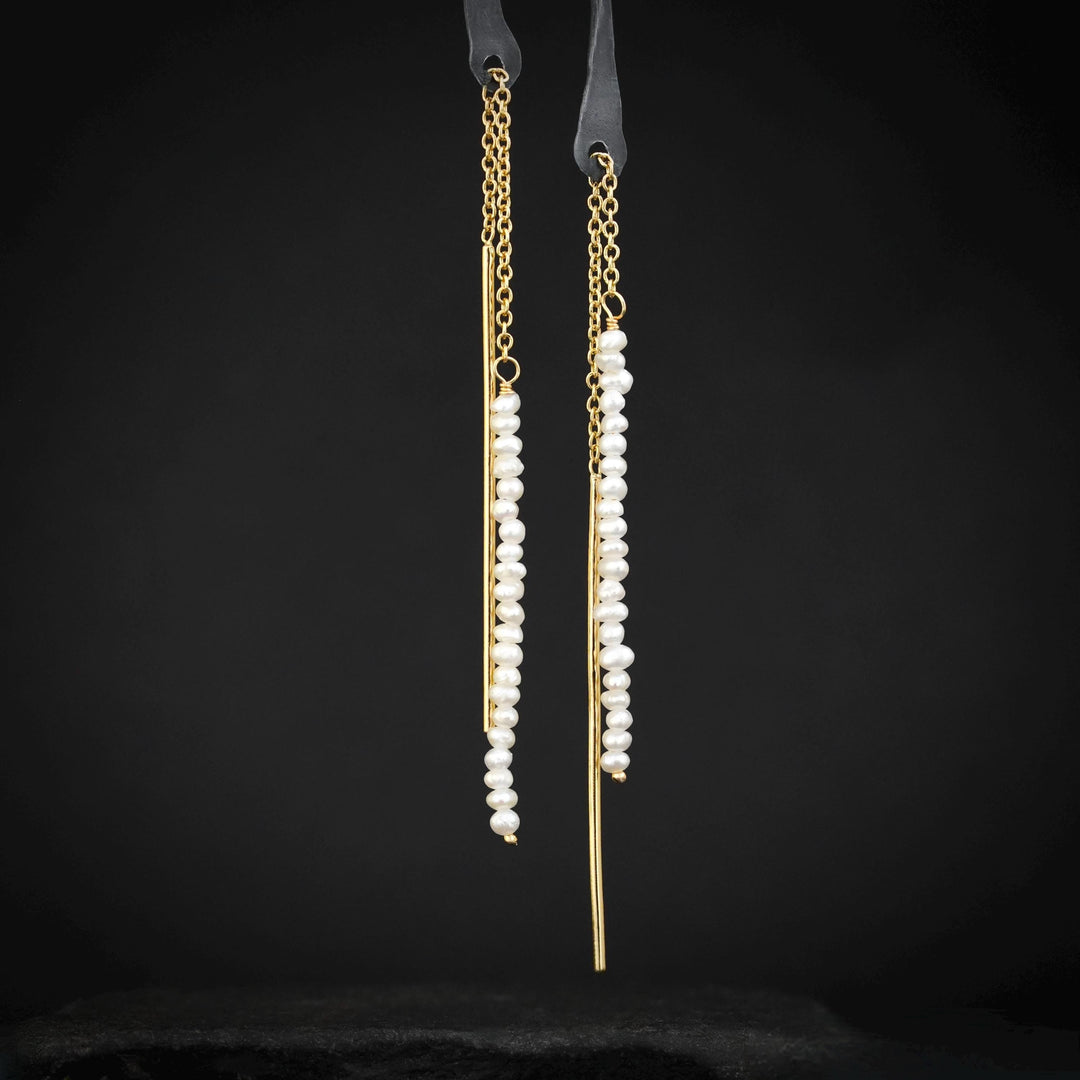 RTS 14k Yellow Gold Pearl Earrings