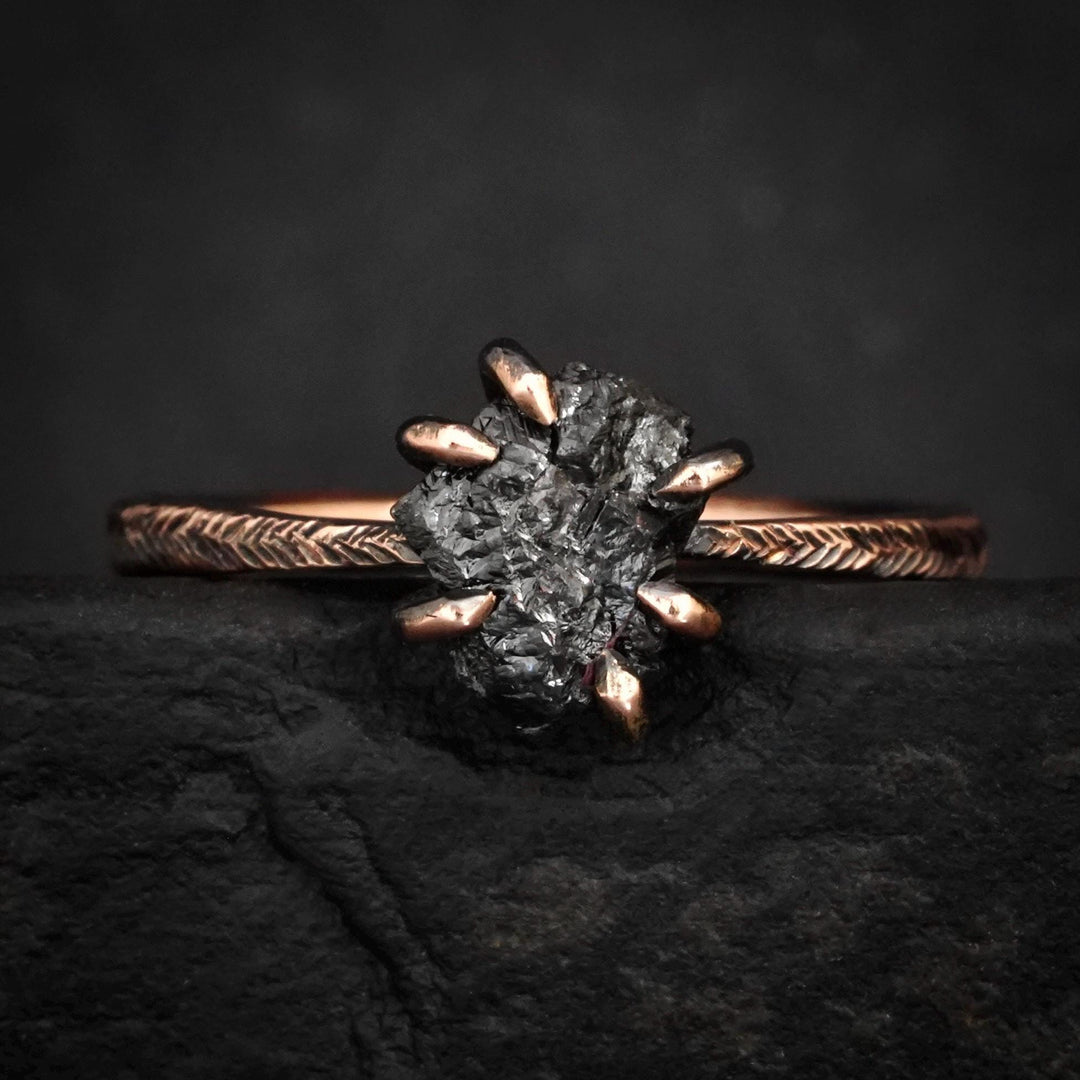 Black Diamond Engagement Ring