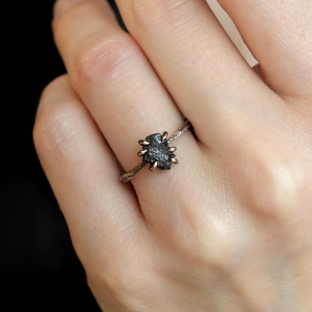 Black Diamond Engagement Ring