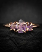 Raw Amethyst Crystal Cluster Ring