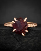 Raw Almandine Garnet Statement Ring