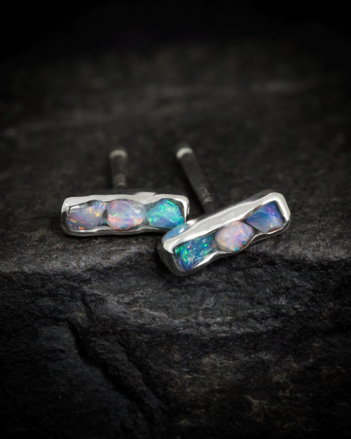 Raw Australian Opal Bar Studs