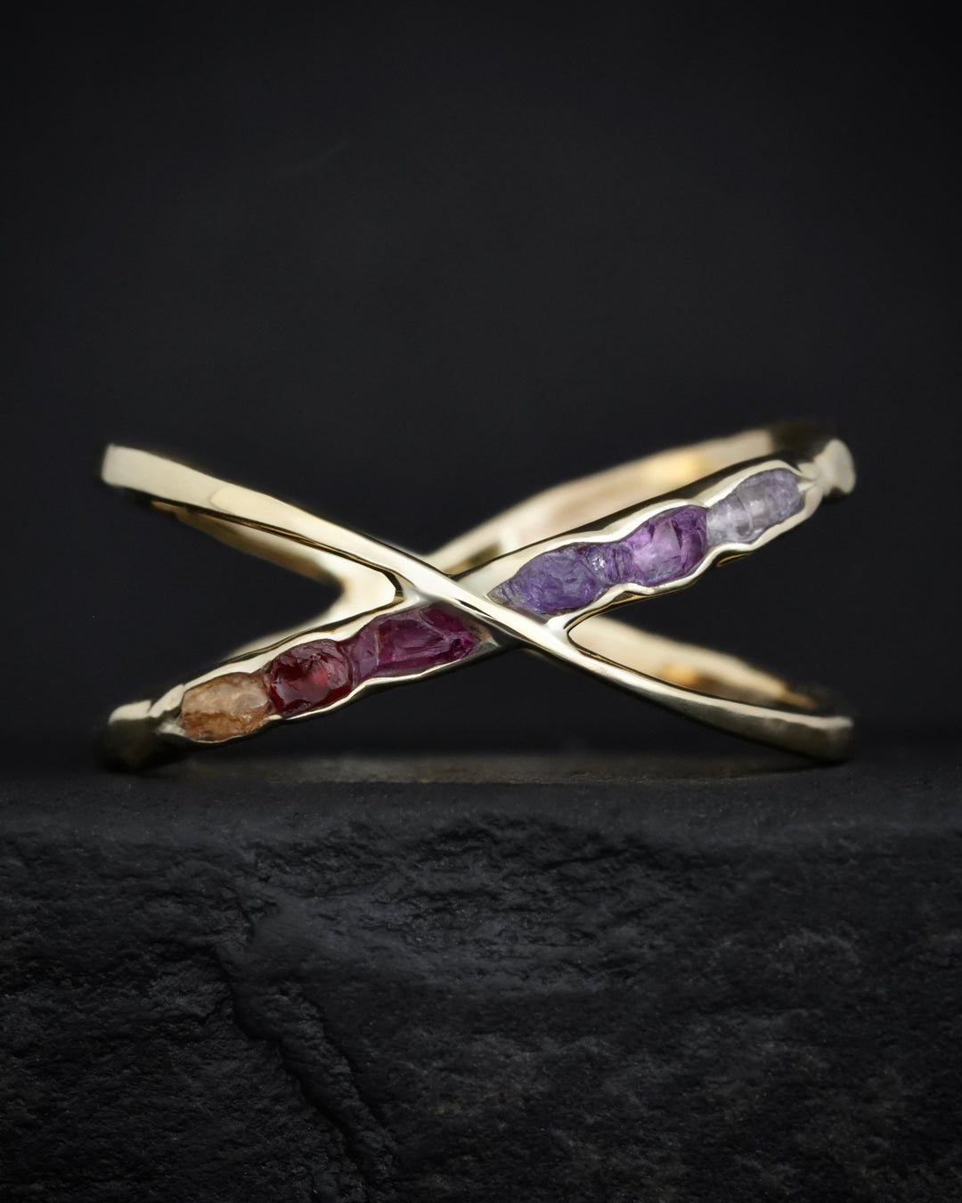 Ring with colored stones