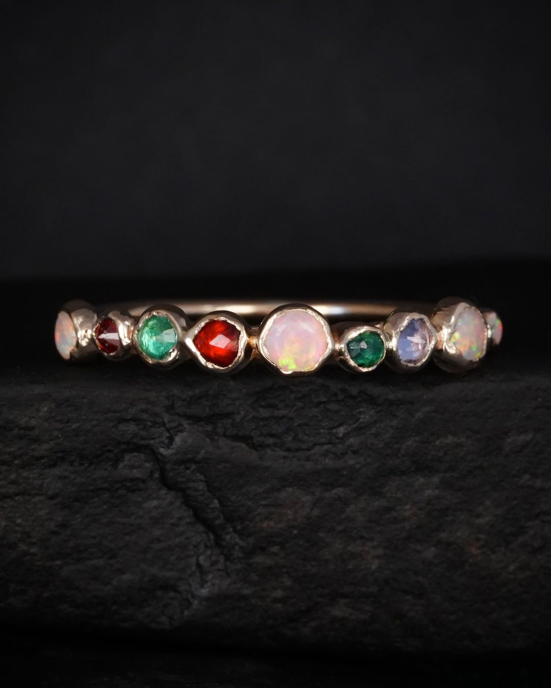 Ring with colored stones