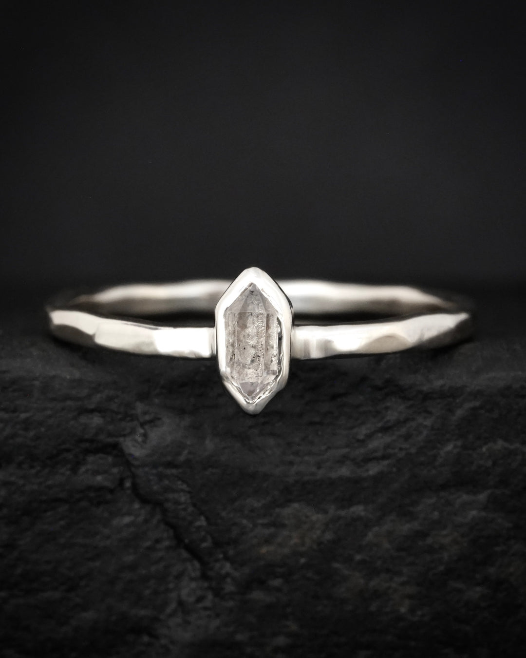 White Gold Everyday Herkimer Ring