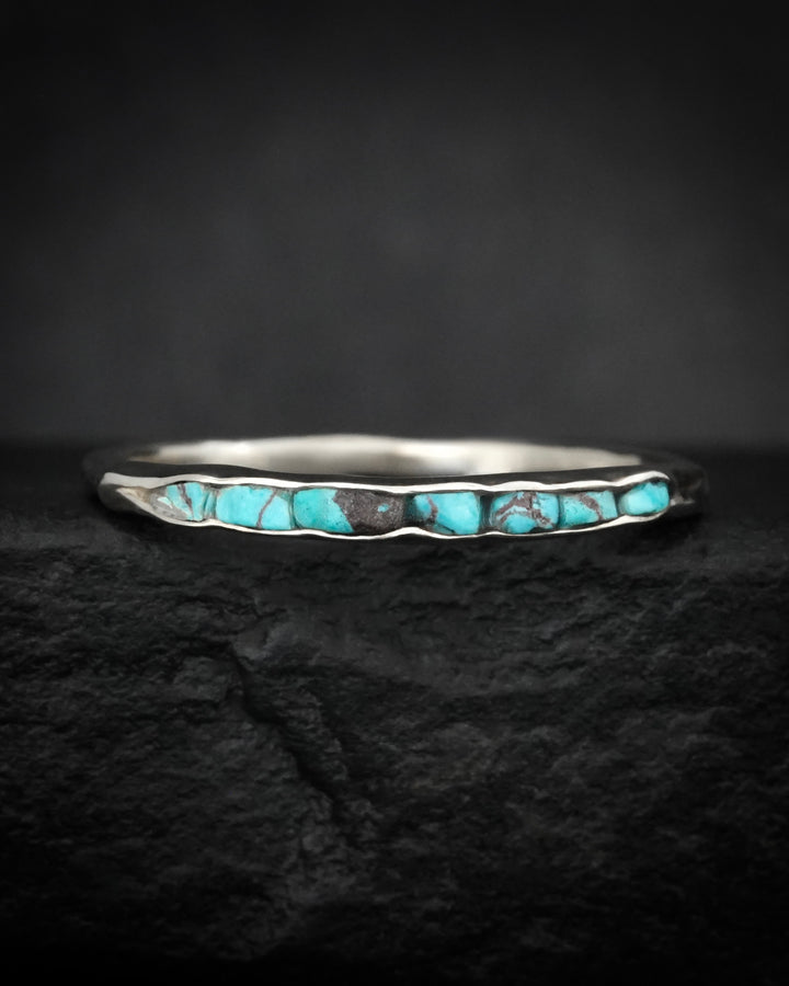 Skinny Raw Turquoise Band Ring