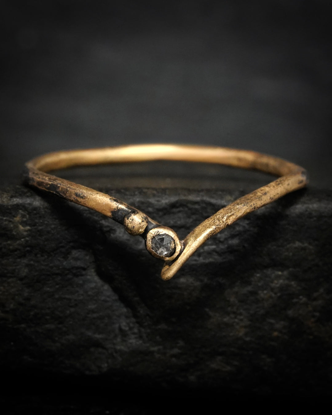 Salt and Pepper Diamond Wave Ring
