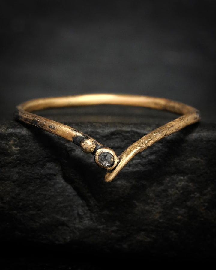 Salt and Pepper Diamond Wave Ring