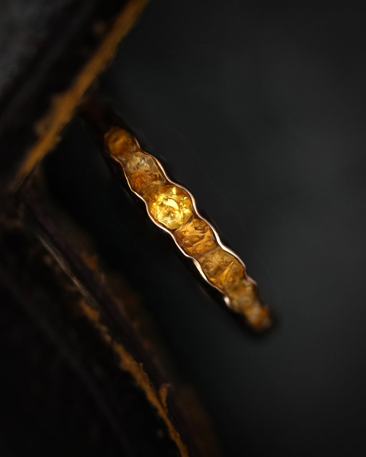 Raw Citrine and Brilliant Cut Citrine Ring
