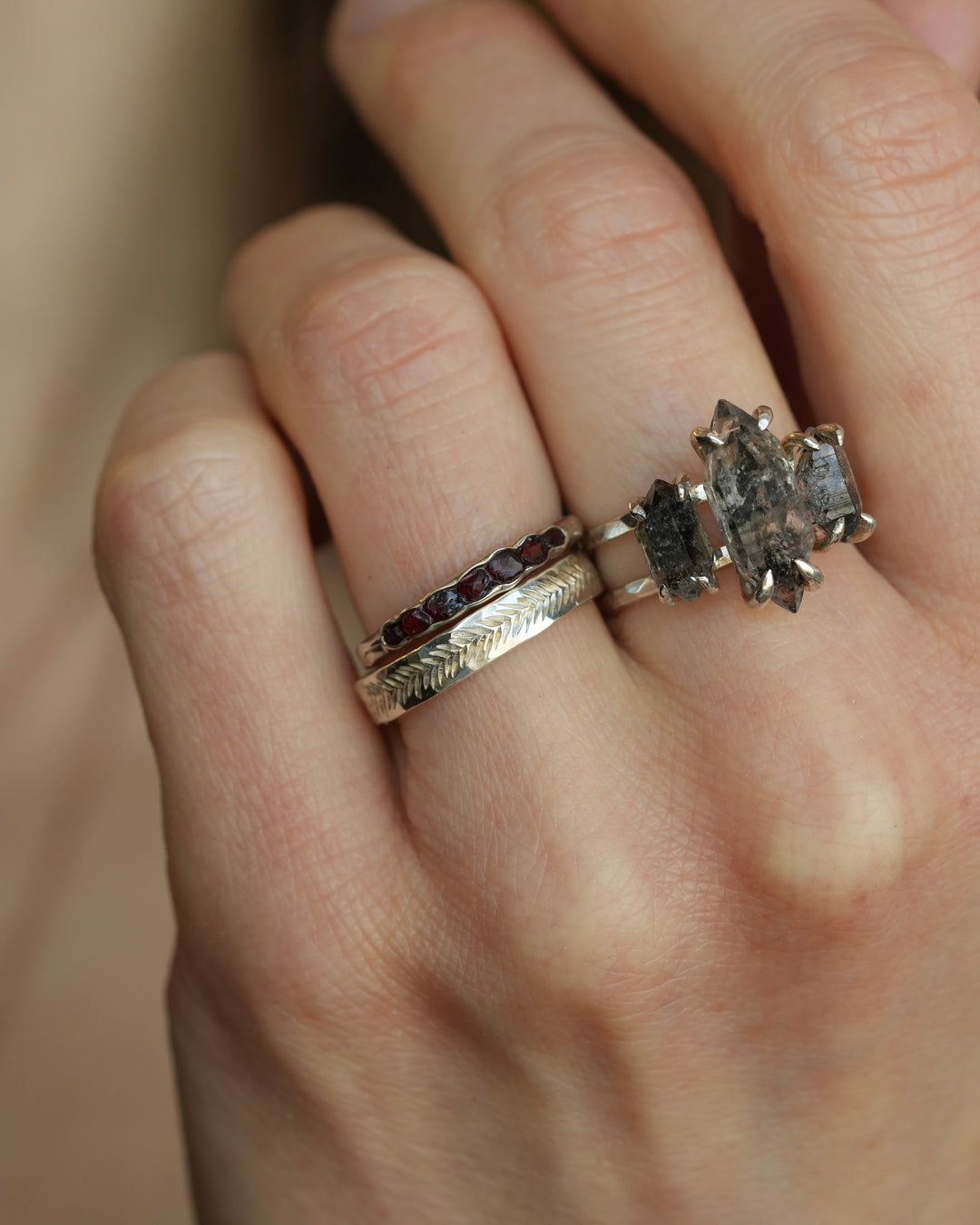 Raw Red Pyrope Garnet Ring