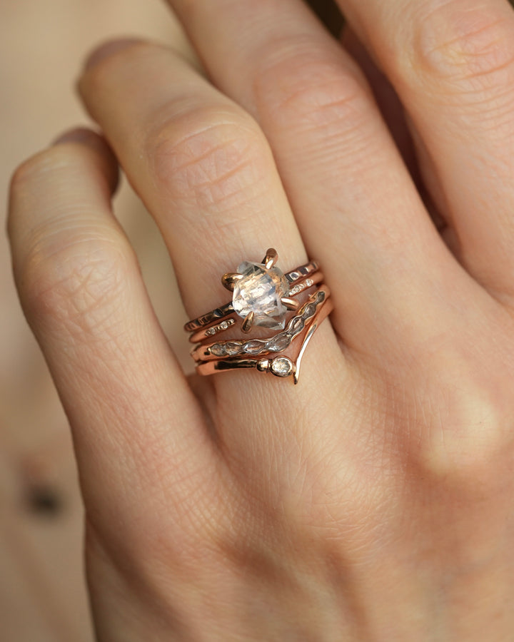 Herkimer Diamond Wave Ring