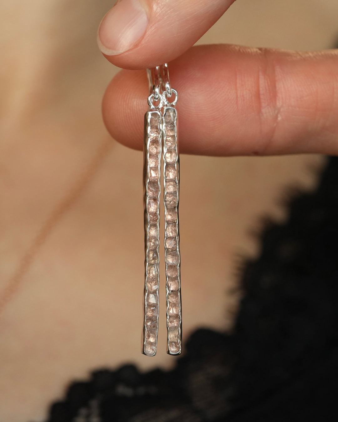Pink Quartz earrings