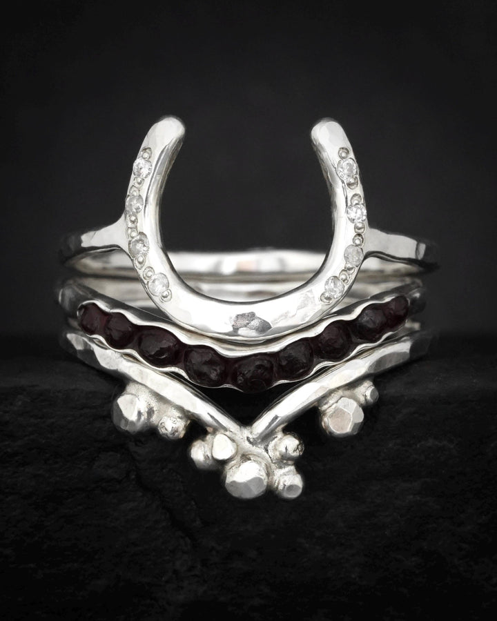 Hammered Gold Bubble Wave Ring