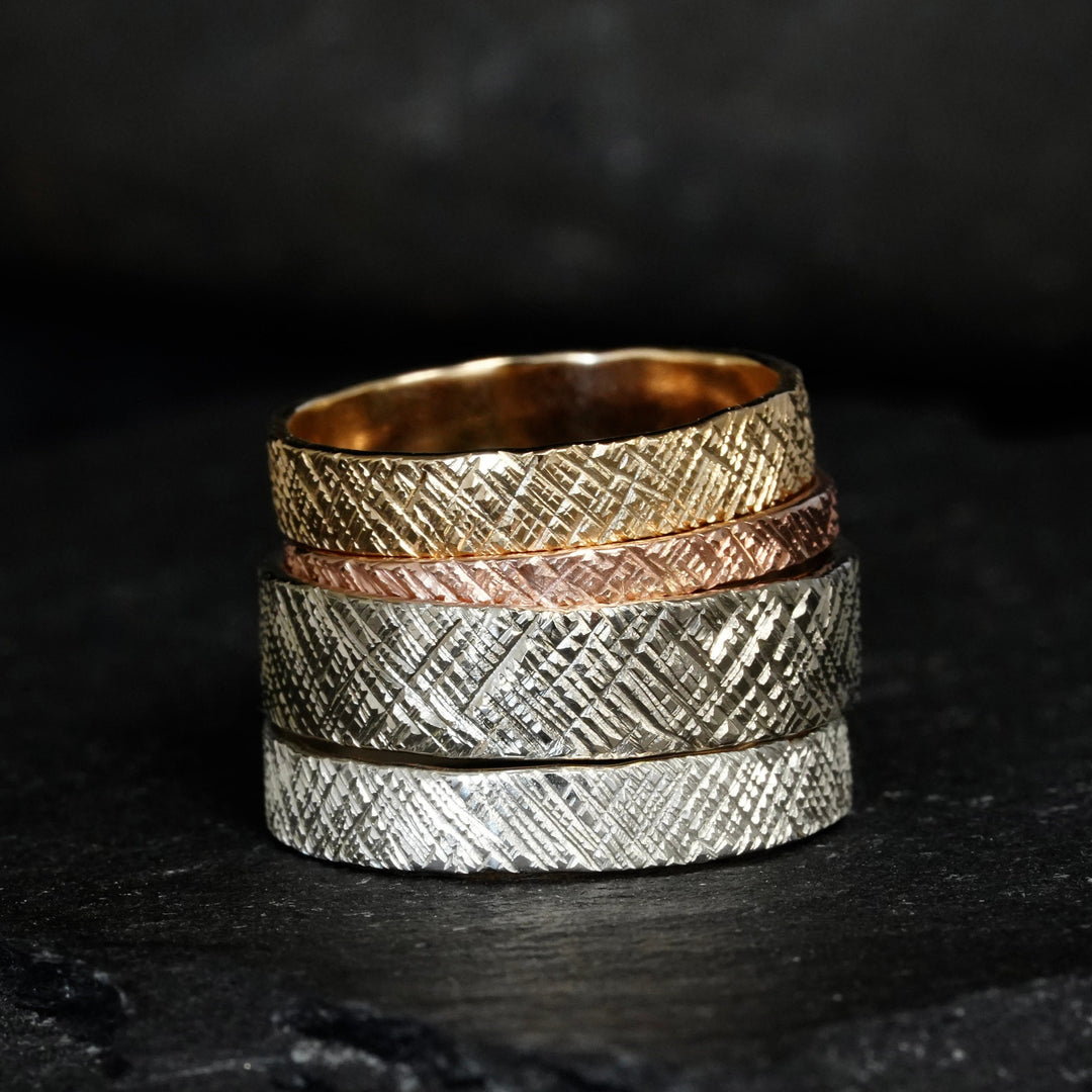 Patterned Wedding Band Ring