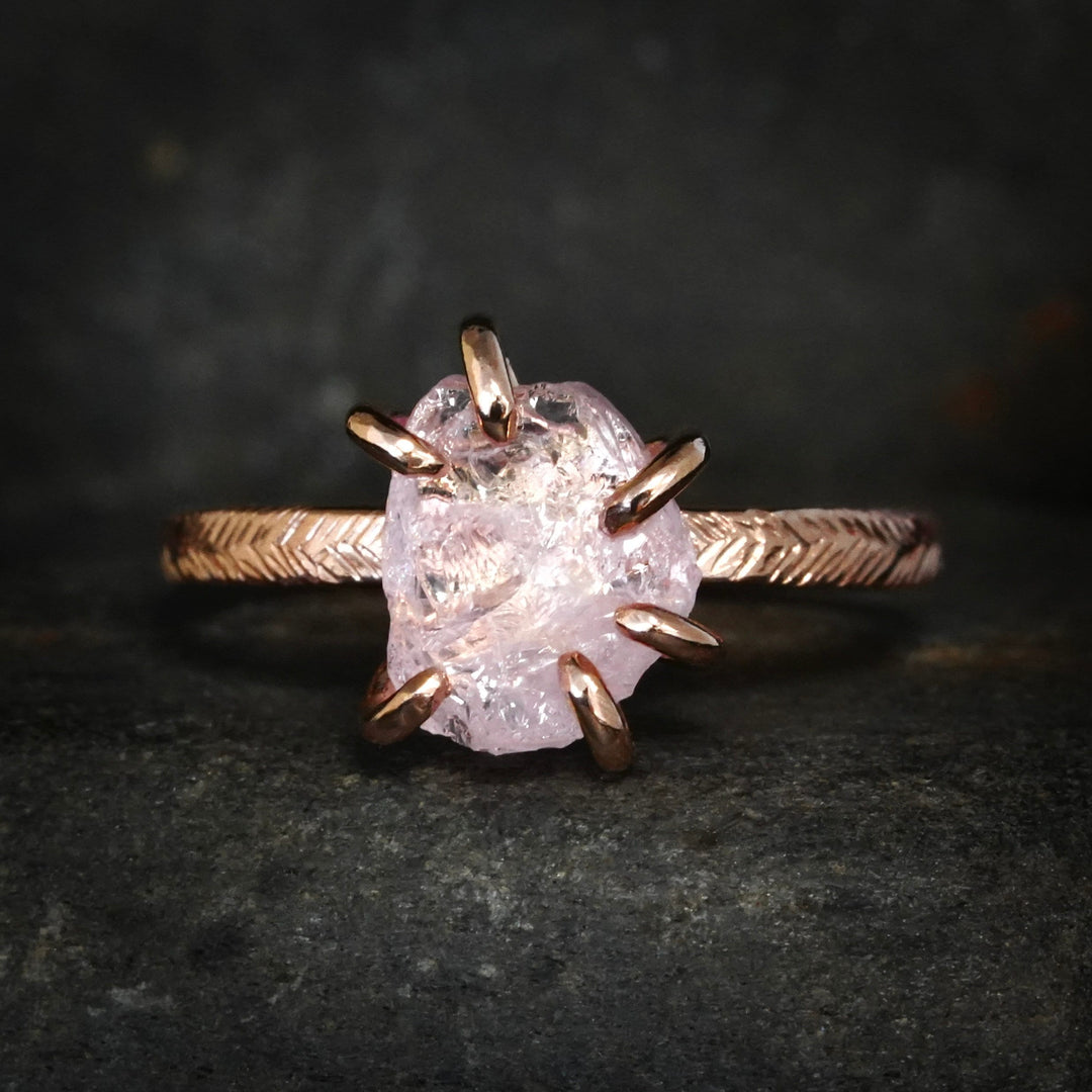 Raw Morganite Engagement Ring