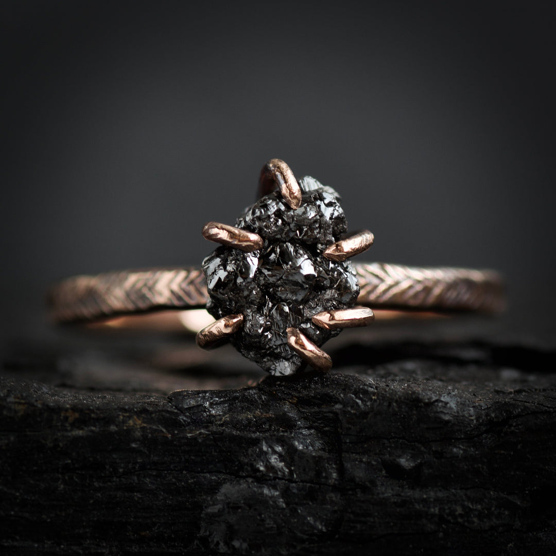 Black Diamond Engagement Ring