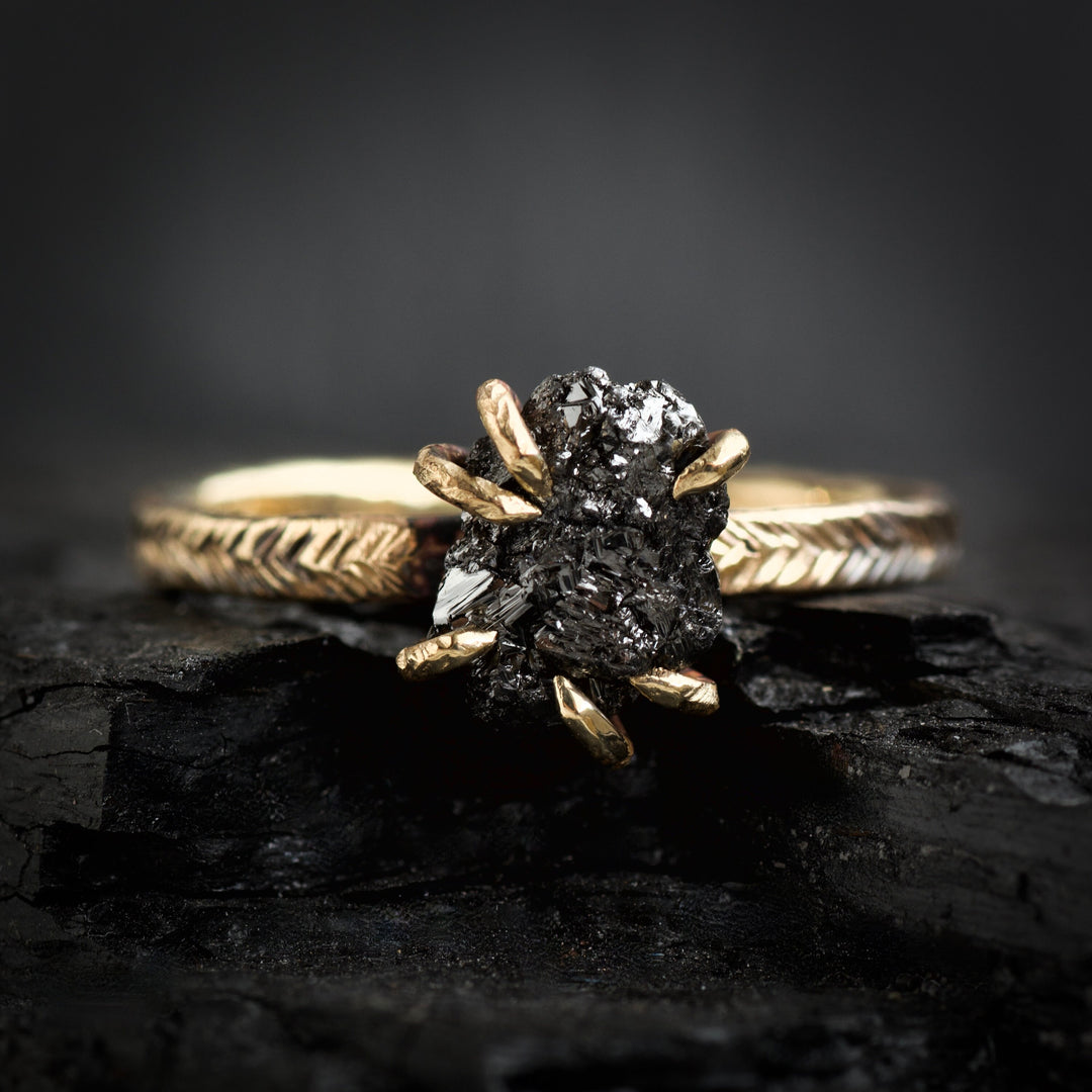 Black Diamond Engagement Ring