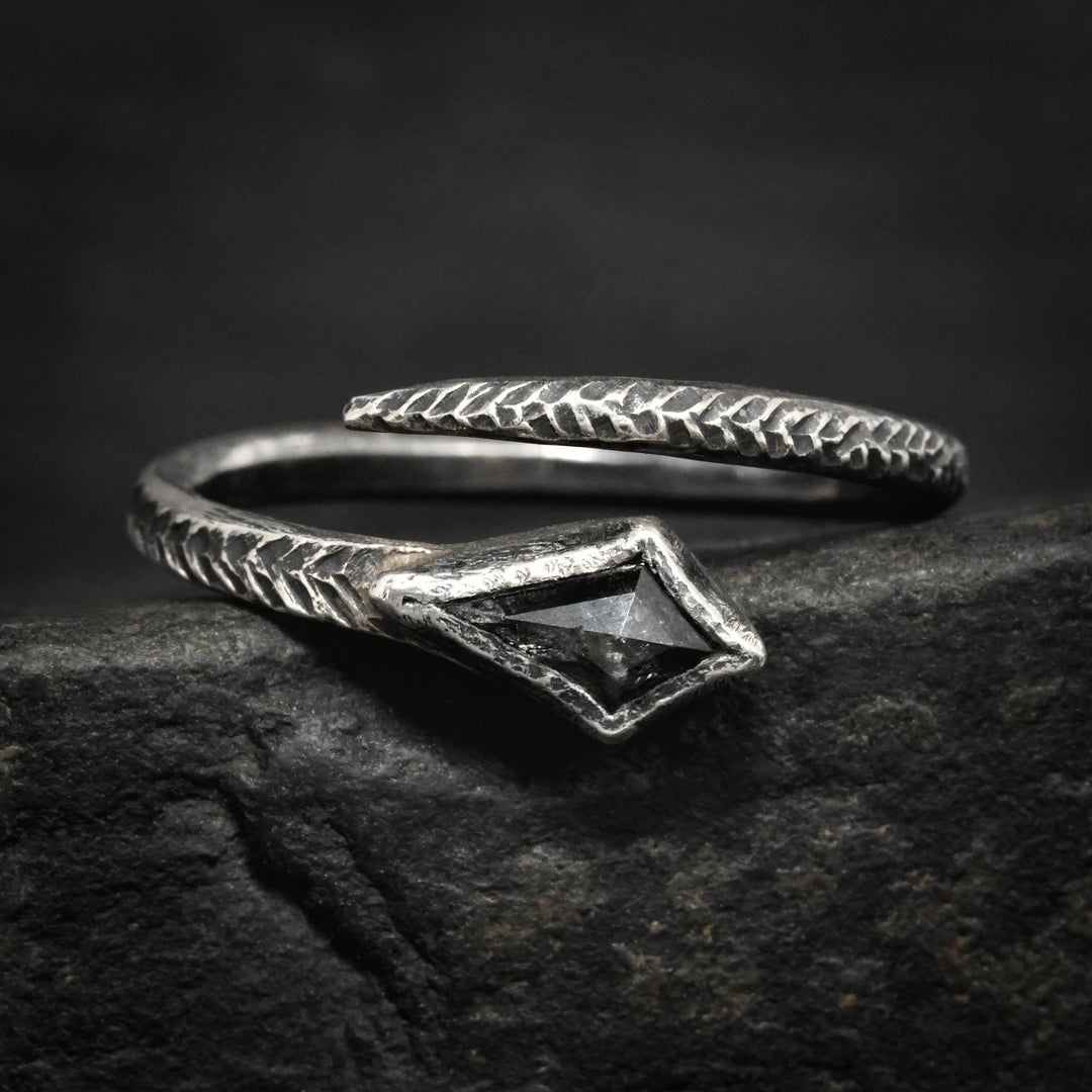 RTS Oxidised SilverKite Diamond Ring