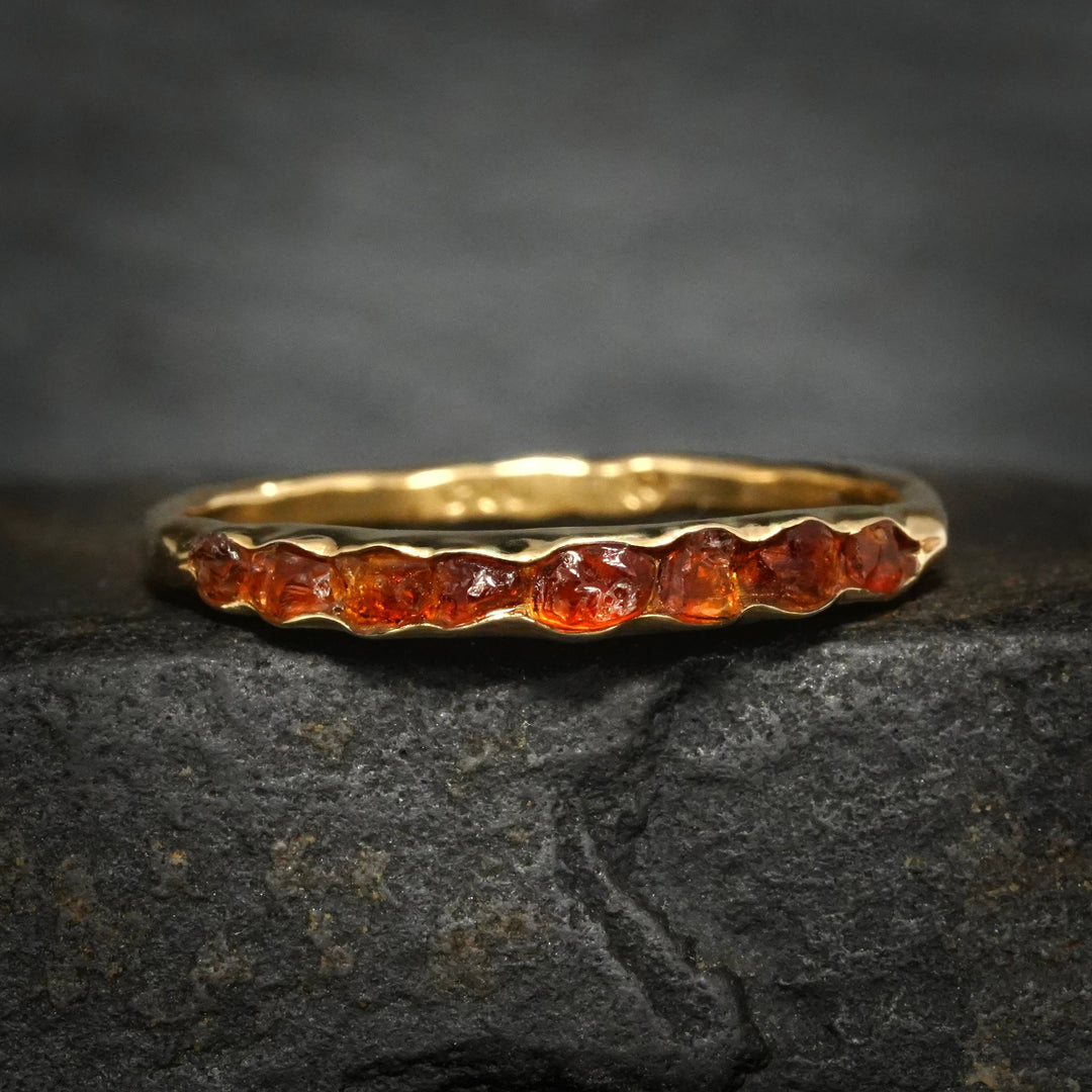 Raw Citrine Band Ring