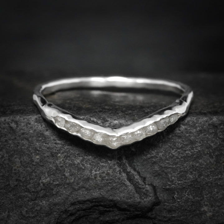 Raw White Diamond Wave Ring