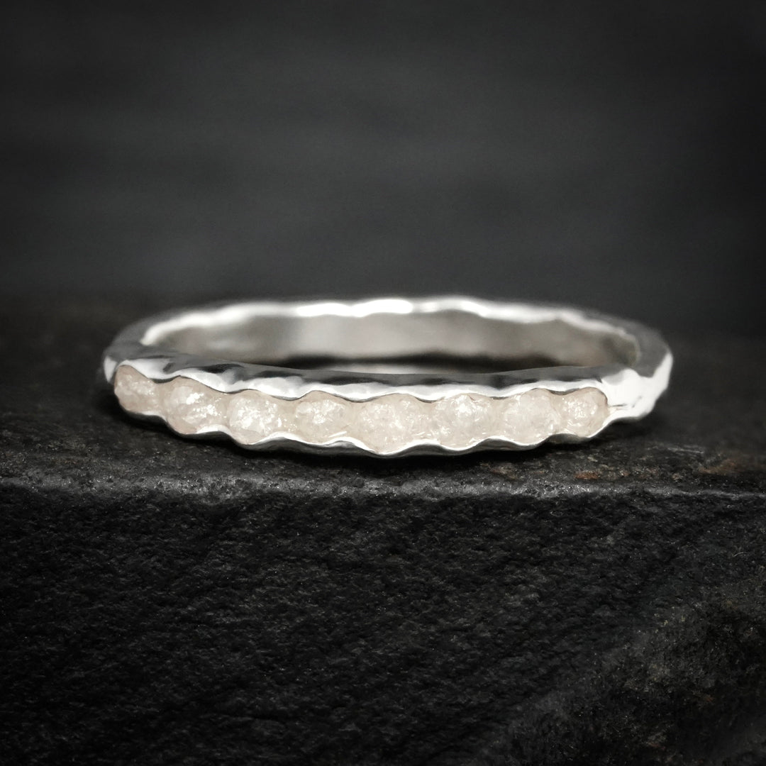 Raw White Diamond Band Ring