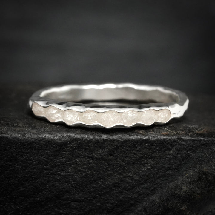 Raw White Diamond Band Ring