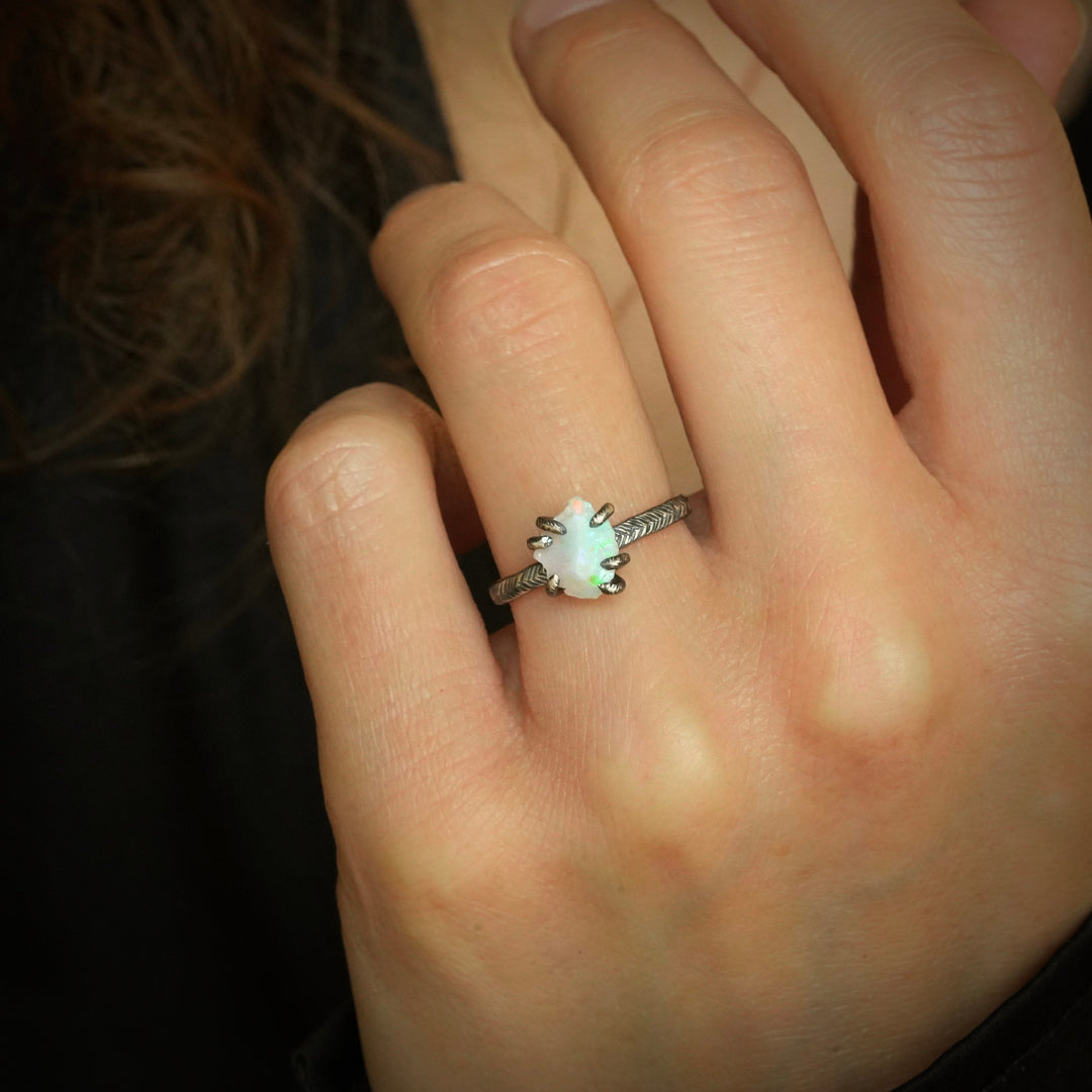 Raw Australian Opal Ring.