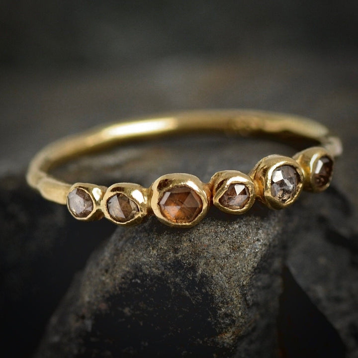 Cognac colour diamond ring