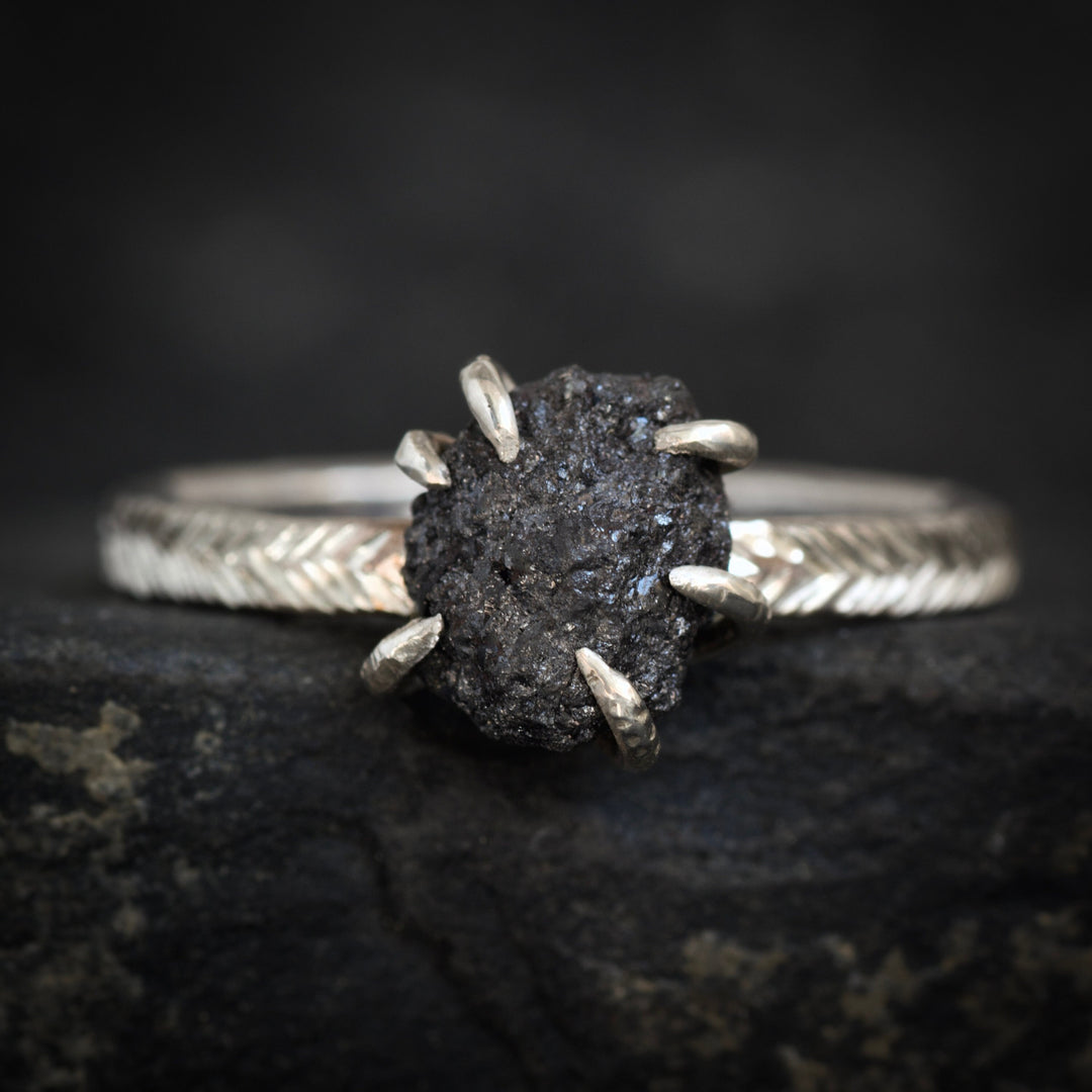 Black Diamond Engagement Ring