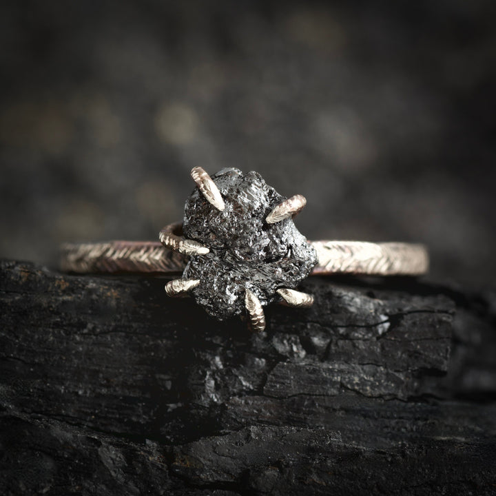 Black Diamond Engagement Ring