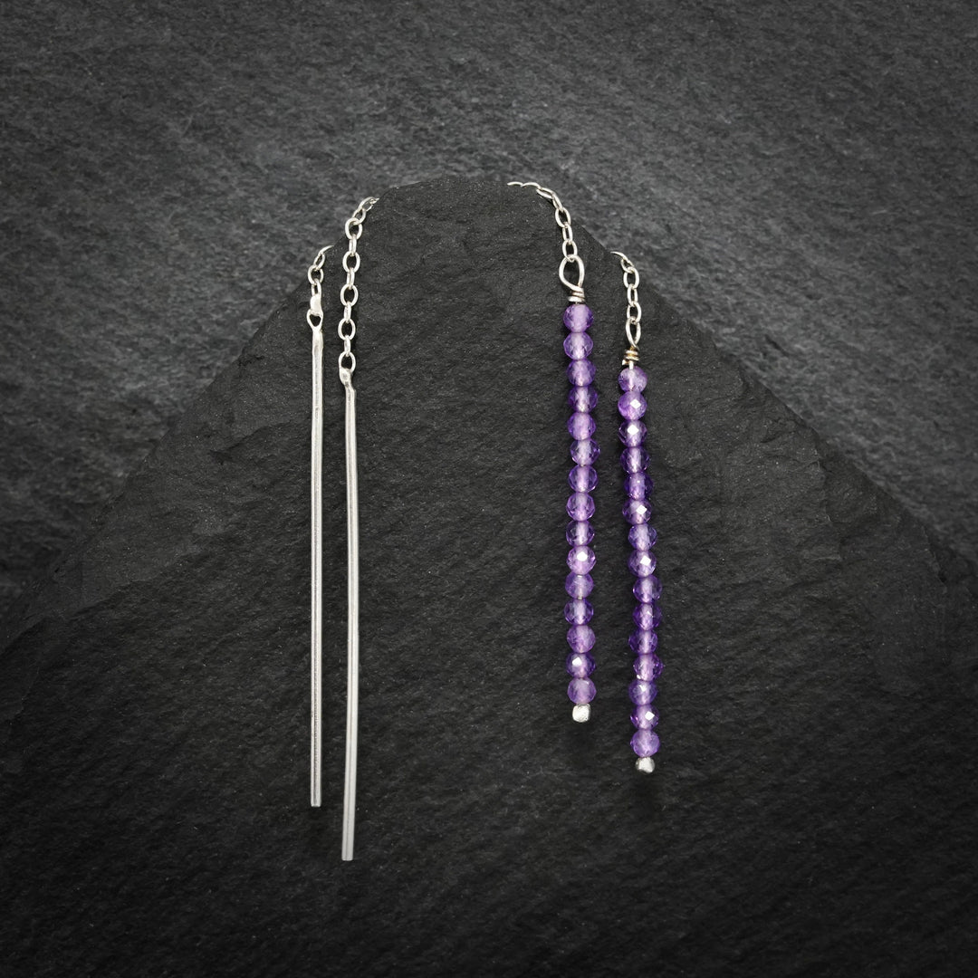 Amethyst Thread Earrings