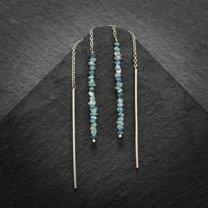 Blue Diamond Earrings