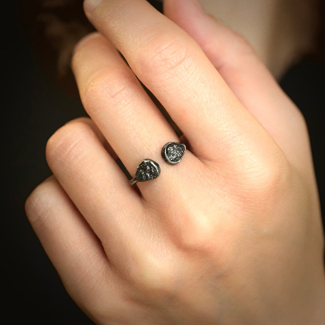 Adjustable Black Diamond Ring