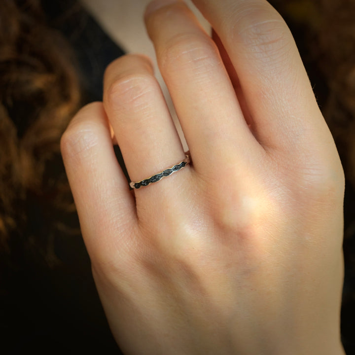 Black Herkimer Diamond Ring