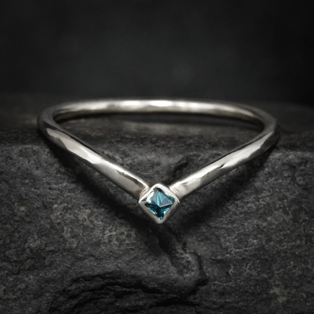 Blue Diamond Chevron Ring