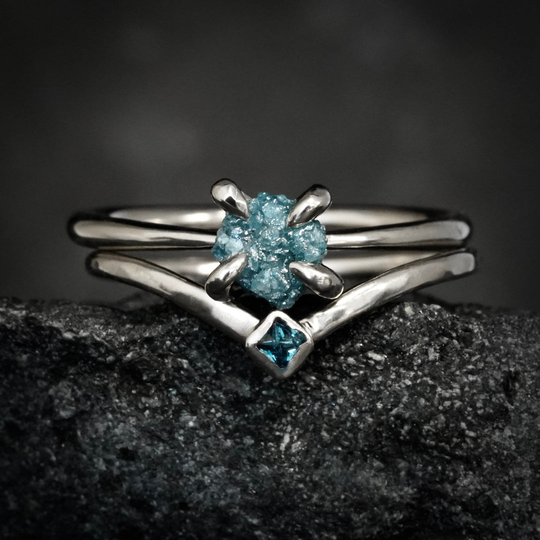 Blue Diamond Chevron Ring