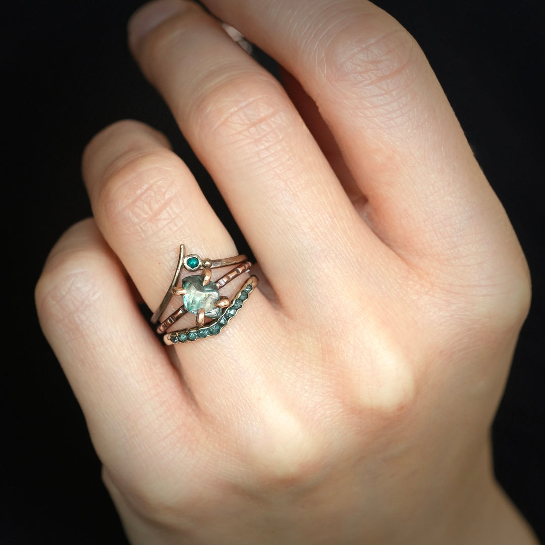 Blue Diamond Chevron Ring