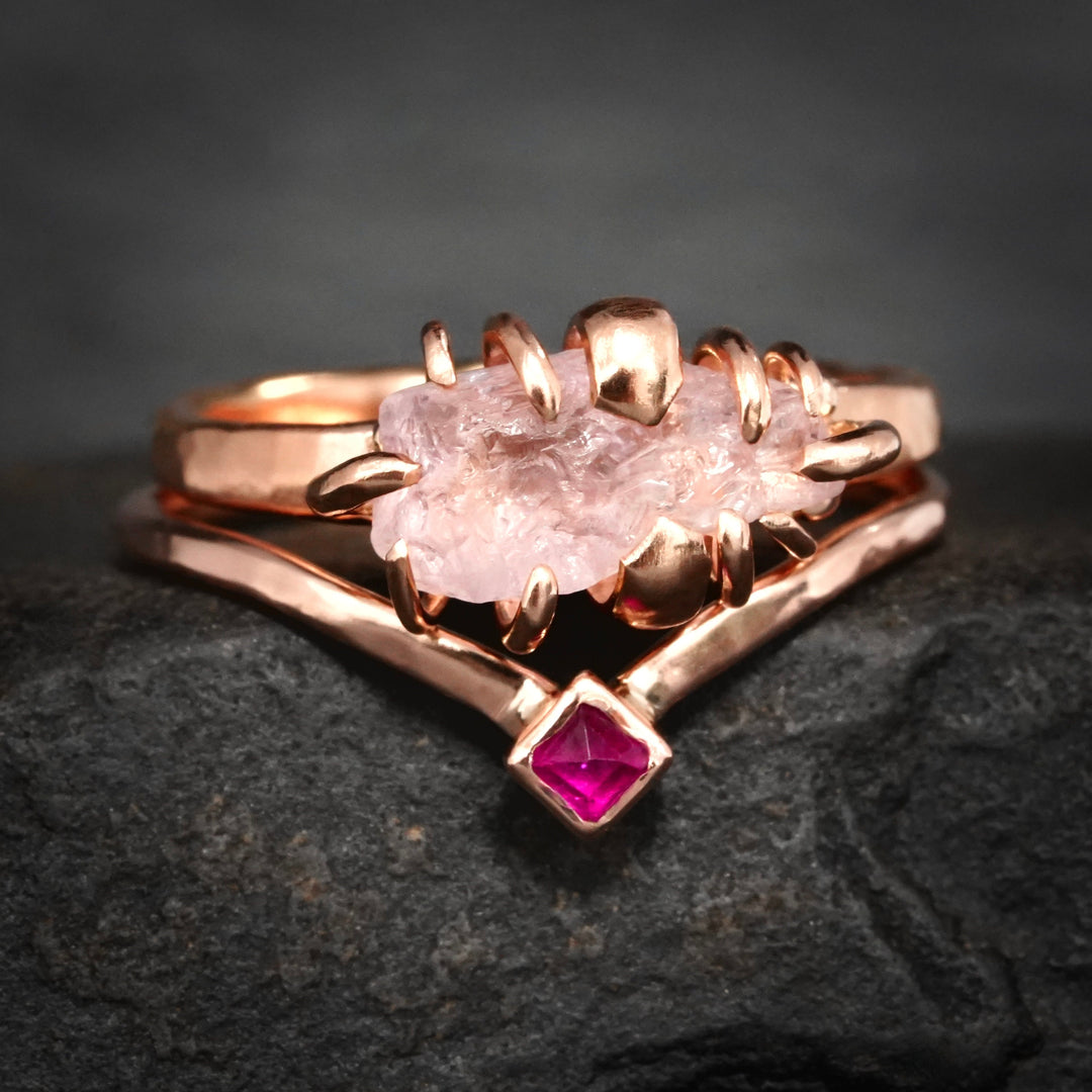 Rough Morganite Ring