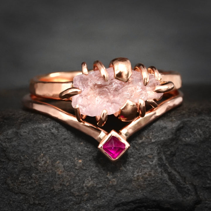 Rough Morganite Ring